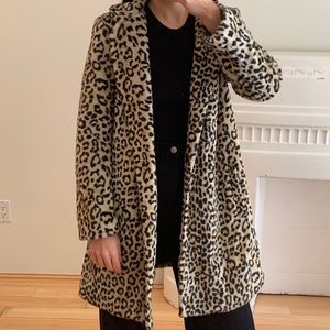 faux fur leopard jacket